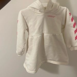 Off White Hooded Dress For Toddler Girl Size 24